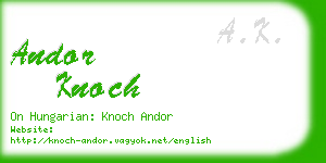 andor knoch business card